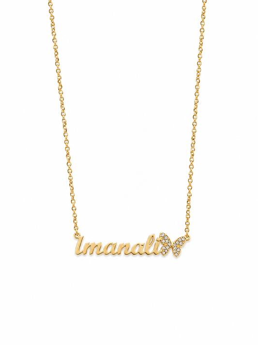 Flutter Nameplate Necklace